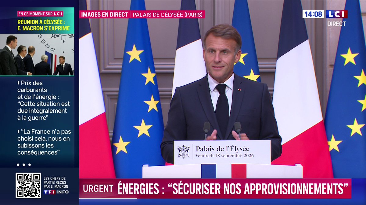 [ 🇫🇷 FRANCE | 🌐 G7 ] 🔸Emmanuel Macron a annoncé qu’il convoquerait un sommet du G7 consacré aux enjeux énergétiques afin de renforcer la coordination sur les niveaux de stocks, les exportations et les capacités de production.