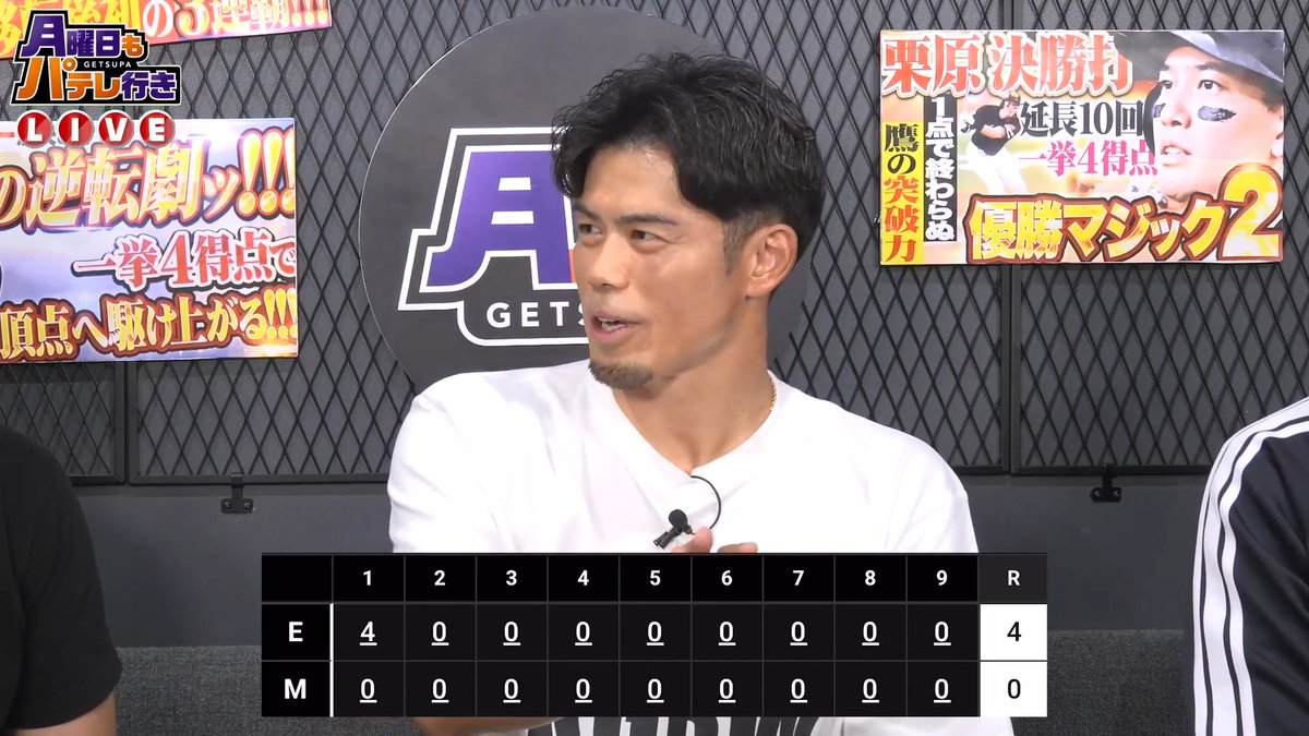 / #月曜日もパテレ行き⚾️ ただいま放送中‼️ \ ゲスト・今江敏晃さんから見た東北楽天・荘司康誠投手とは👀 👇ライブ配信はこちら!