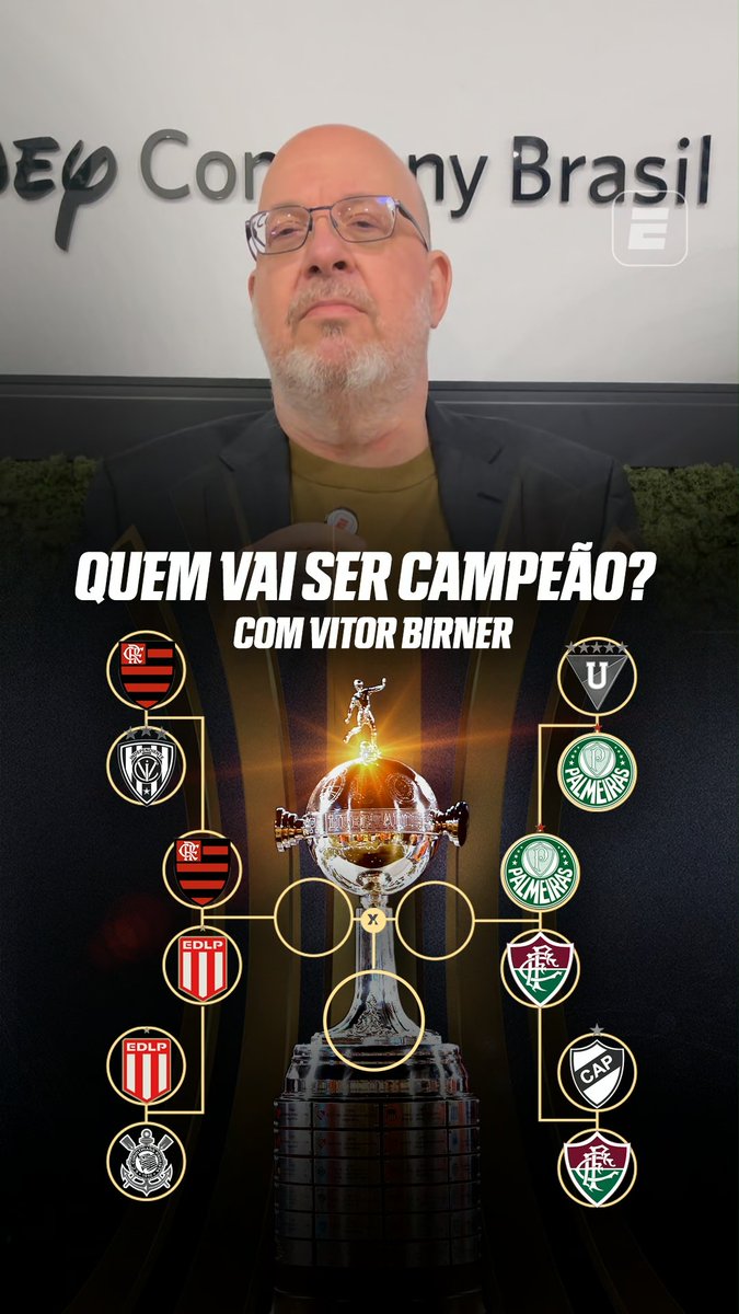 Vitor Birner, da ESPN, palpitando sobre a Libertadores: Flamengo x Palmeiras na final de novo, com o Flamengo sendo pentacampeão. 🎥 ESPN Brasil | SportsCenter Brasil