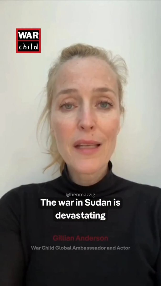 Gillian Anderson dared to speak up for Sudan and just see what her comments section looks like. It’s an unspoken rule that any time someone mentions suffering that isn't in Gaza, the response is to attack them for not talking about Gaza. Sudan has the largest displacement crisis in the world and millions of children going hungry, over 150,000 killed or starved to death, and the reaction to a video about them is "is she a zio?" Do you understand how demented these people are?