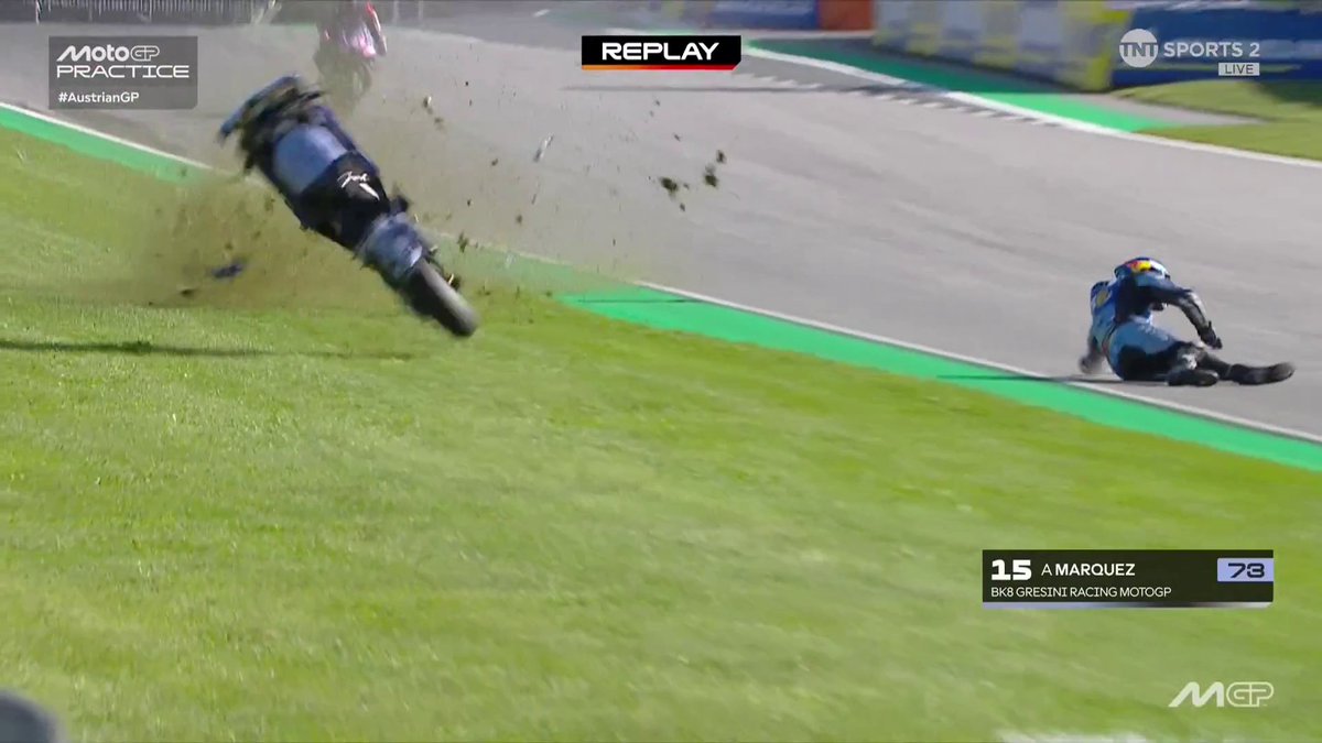THAT WAS HUGE 😱 Poor Alex 💥 #MotoGP | #AustrianGP | Live on TNT Sports and HBO Max