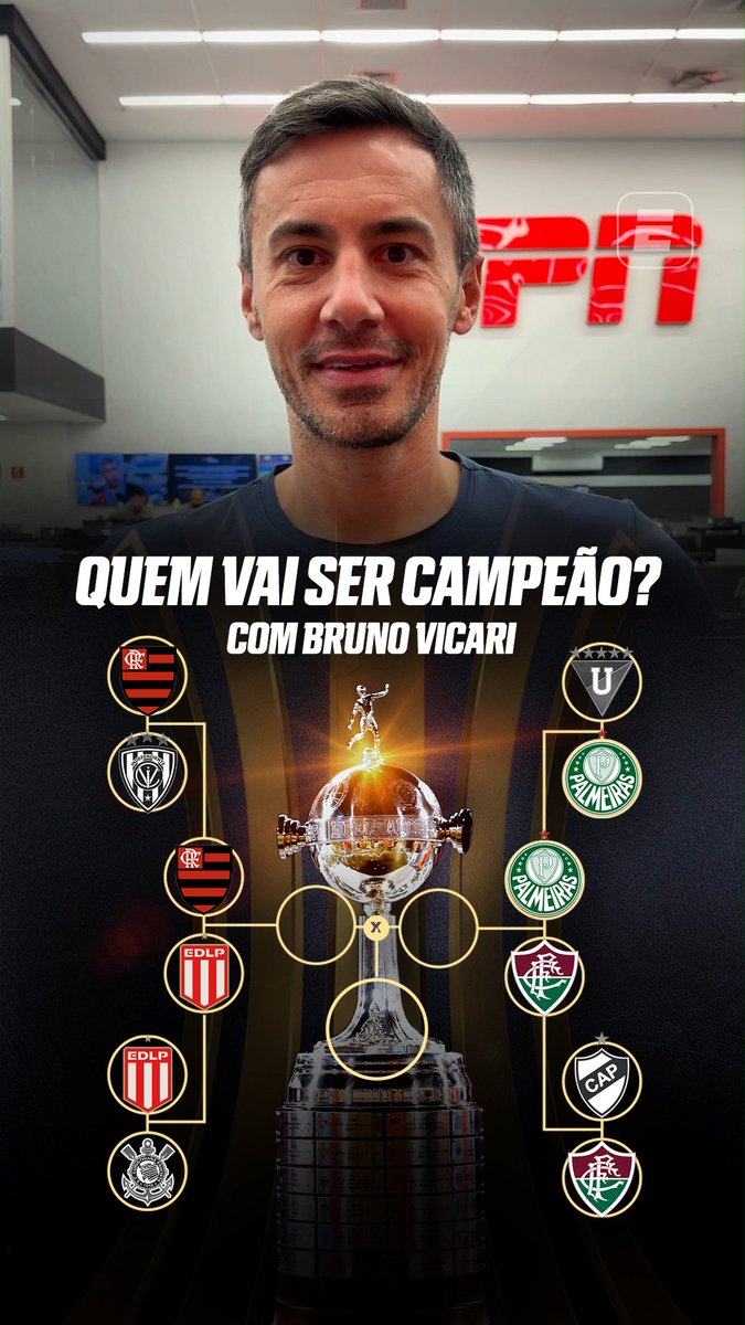Bruno Vicari, da ESPN, palpitando sobre a Libertadores: Estudiantes x Palmeiras na final, com o Palmeiras campeão. 🎥 ESPN Brasil | SportsCenter Brasil