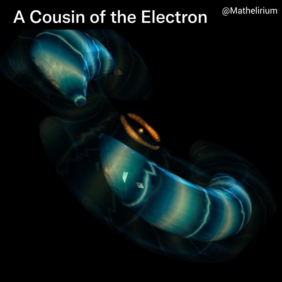 You know an electron, but do you know it's heavier cousin, the muon? In this first episode, both particles are shown as quantum clouds around the same proton. The blue cloud is the electron and the orange cloud is the muon. Since the muon is much heavier, its cloud stays much closer to the proton.