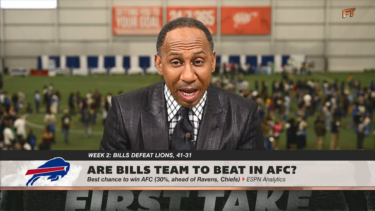 “Are they THE team to beat in the AFC? I'm not ready to say that yet.” —Stephen A Smith on Josh Allen and the Bills 👀