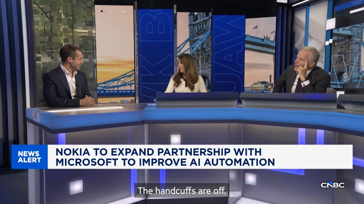 Speaking with Karen Tso and Steve Sedgwick on CNBC today, Nokia President and CEO Justin Hotard discussed what it will take to scale AI — from the infrastructure needed to support it to the technology ecosystems and partnerships that make it possible. By combining trusted connectivity, AI-ready infrastructure and strong partnerships, Nokia is helping customers build and scale for an AI-powered future. Watch the conversation here.