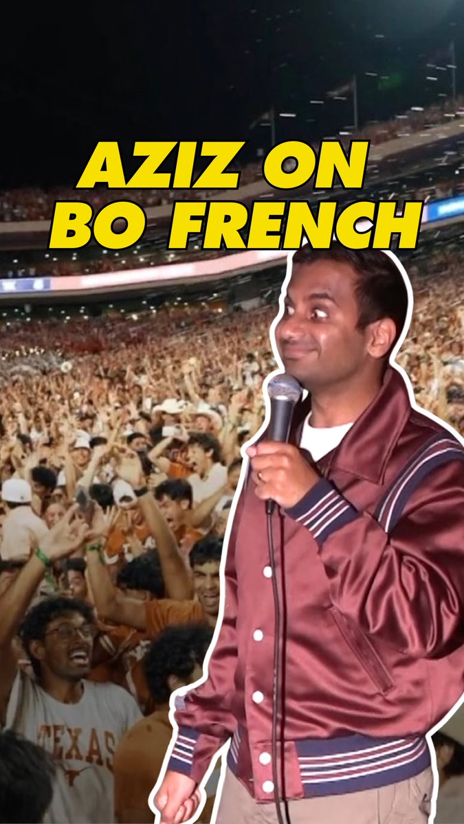 Aziz on Bo French on all those Indian dudes at that football game.