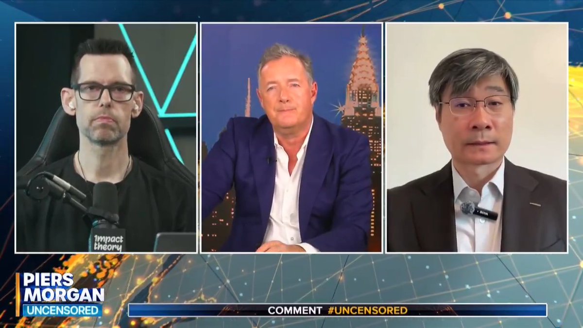 'In the worst case scenario, how would AI end up killing the human race?' Piers Morgan discusses the latest warnings on artificial intelligence with Tom Bilyeu ad Professor Jiang. Watch more 👇 📺 Piers Morgan | Tom Bilyeu | Professor Jiang