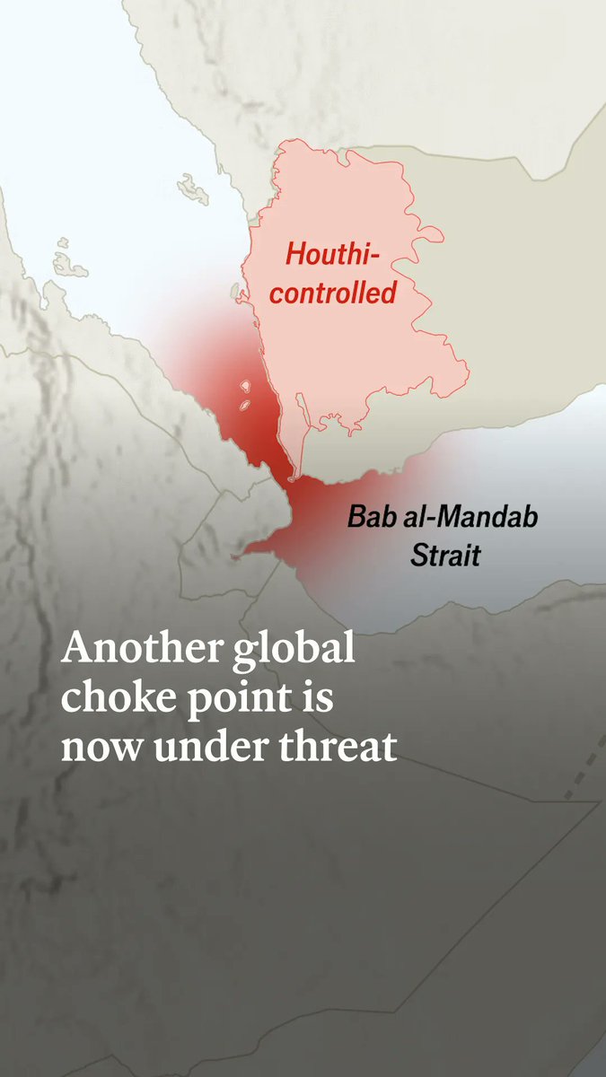 Iran has gained leverage over a new global choke point: the Bab al-Mandab strait. Its ally, the Houthi rebel militia, seized new territory on Yemen’s coast that borders the strait, through which roughly 12% of global trade traverses every day