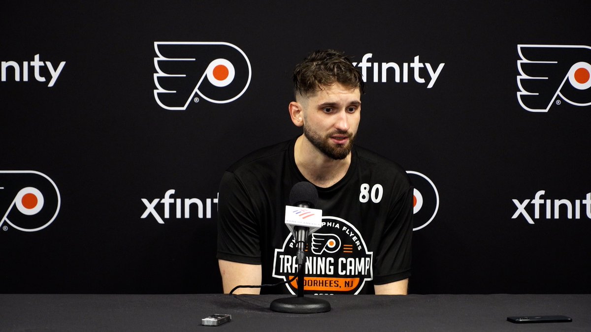 The Orange &amp; Black met with the media on Thursday from Training Camp at Flyers Training Center. #LetsGoFlyers