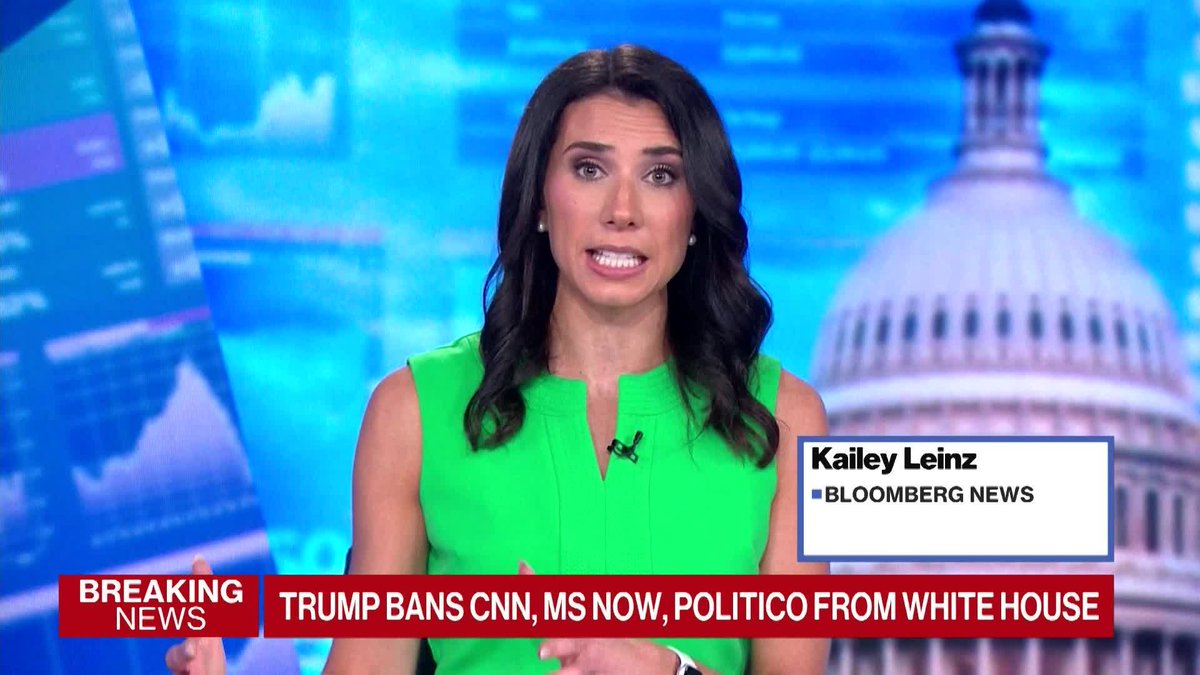 President Donald Trump said he would ban cable news outlets CNN and MS NOW as well as online publication Politico from the White House, a move that strikes at the heart of First Amendment protections for the news media