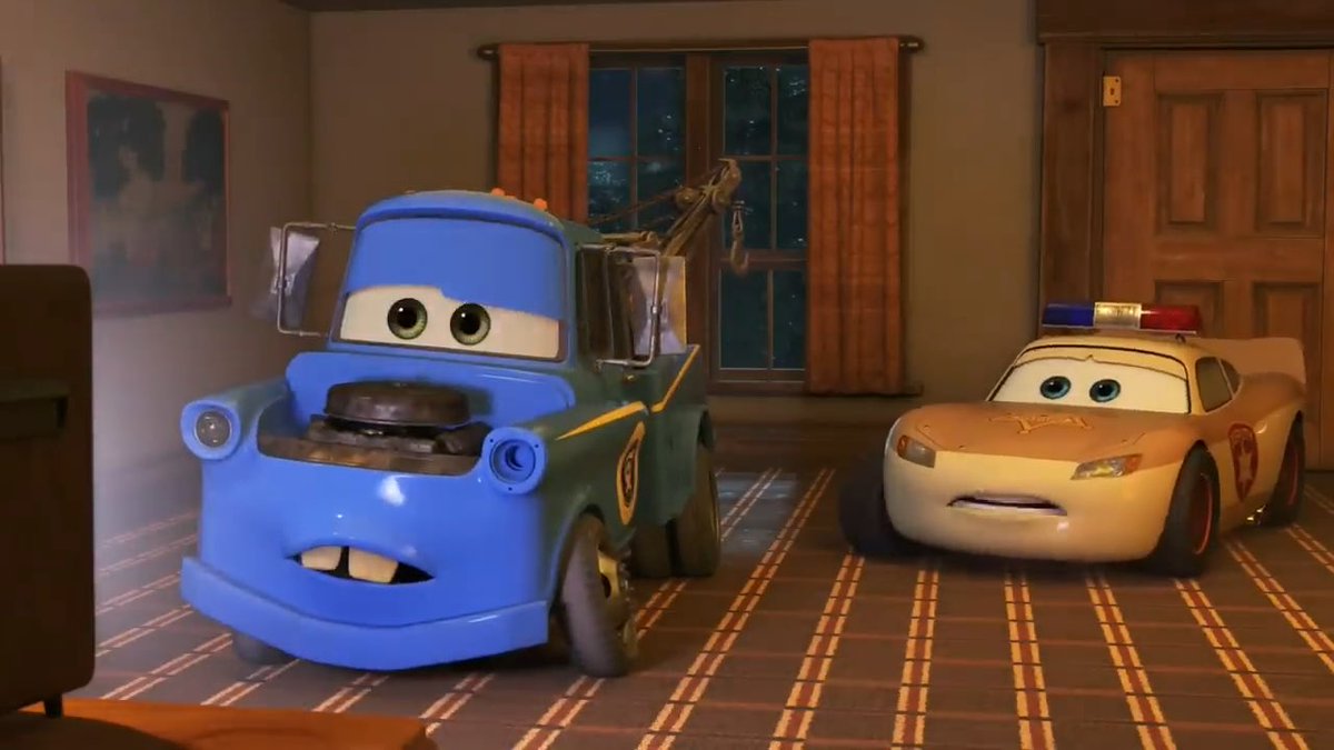 I honestly liked that Mater was in the right while McQueen was in the wrong in this scene. I understand McQueen wants attention but Mater has a good point on letting someone get the spotlight.