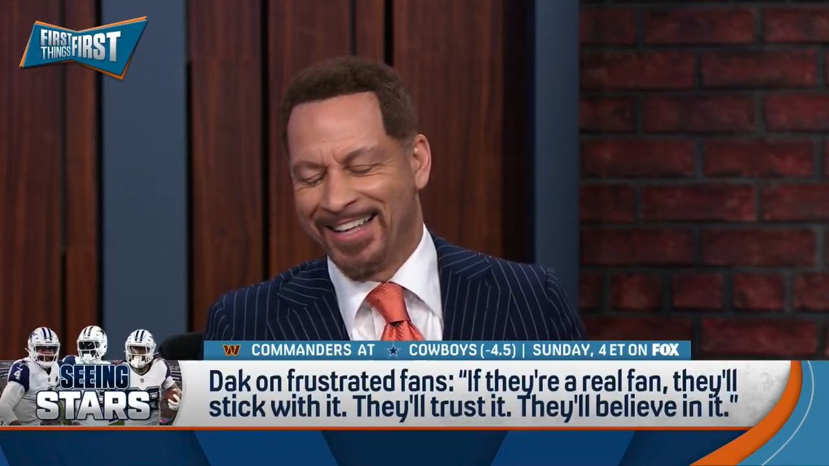 .Chris Broussard thinks Dak should chill out 😅 “That was a terrible loss. And I get it, maybe the Giants really are good… but if you’re struggling against the Giants, who you gonna beat? If you lose to the Commanders at home, who are you beating?”