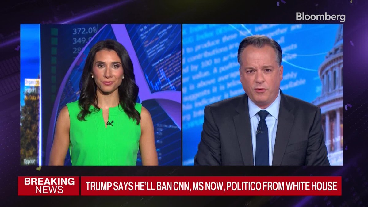 President Donald Trump said he would ban cable news outlets CNN and MS NOW as well as online publication Politico from the White House. Bloomberg's Jeff Mason breaks down the move on "Balance of Power"
