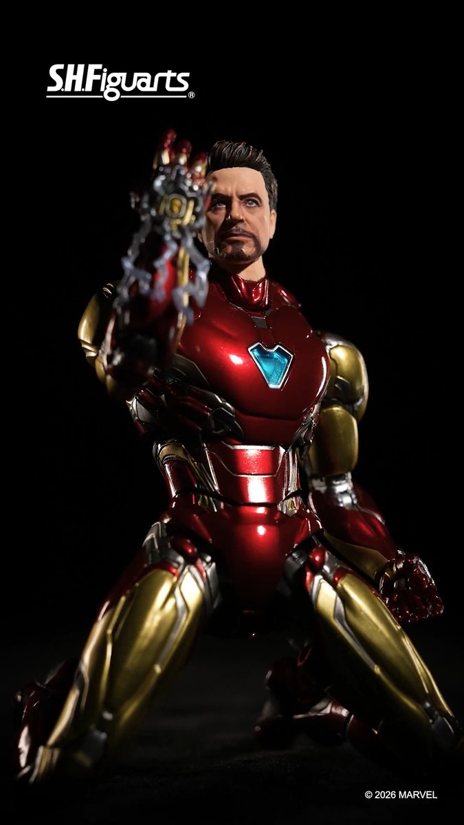 一般店頭にて2026年9月19日(土)新発売 「S.H.Figuarts アイアンマン マーク85（THE INFINITY SAGA）」の開封動画を公開！ 質感や可動、そして各種オプションパーツをチェック！！ 📋商品詳細は→ #t_shf #MARVEL #アベンジャーズ