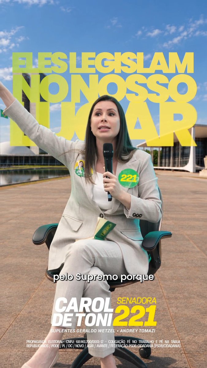Todo poder emana do povo. Não da caneta de um único ministro. Nenhuma autoridade está acima da Constituição e nenhum Poder pode agir sem limites. É por isso que precisamos de um Senado forte, independente e com coragem para cumprir o seu papel. Porque quando um Poder ultrapassa seus limites, outro precisa ter coragem para dizer: basta. Carol De Toni 2️⃣2️⃣1️⃣
