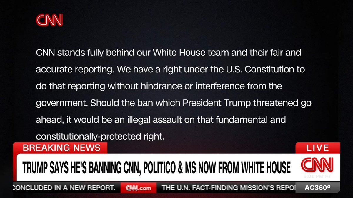 Anderson Cooper reports on President Trump announcing he's banning CNN, Politico and MS NOW from the White House