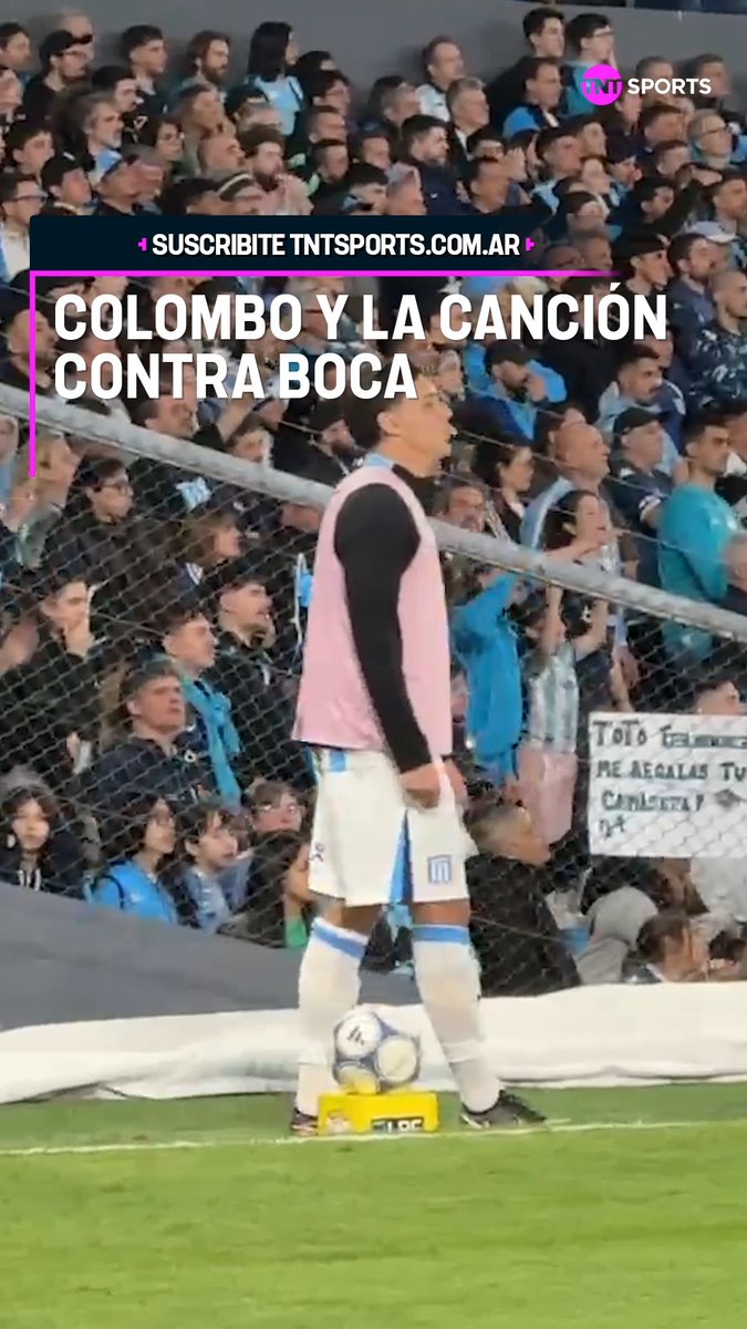 COLOMBO PALPITA EL PARTIDO CON BOCA 🗣️ Mientras realizaba la entrada en calor, el defensor de Racing se unió al canto de la hinchada previo al duelo de Copa Argentina.