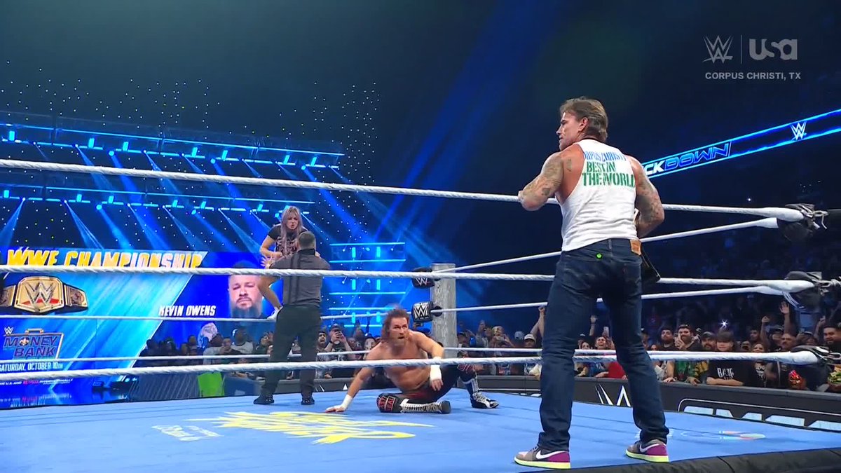 CM PUNK IS HERE!!! 🙌 HE JUST HIT KEVIN OWENS WITH THE WWE TITLE!