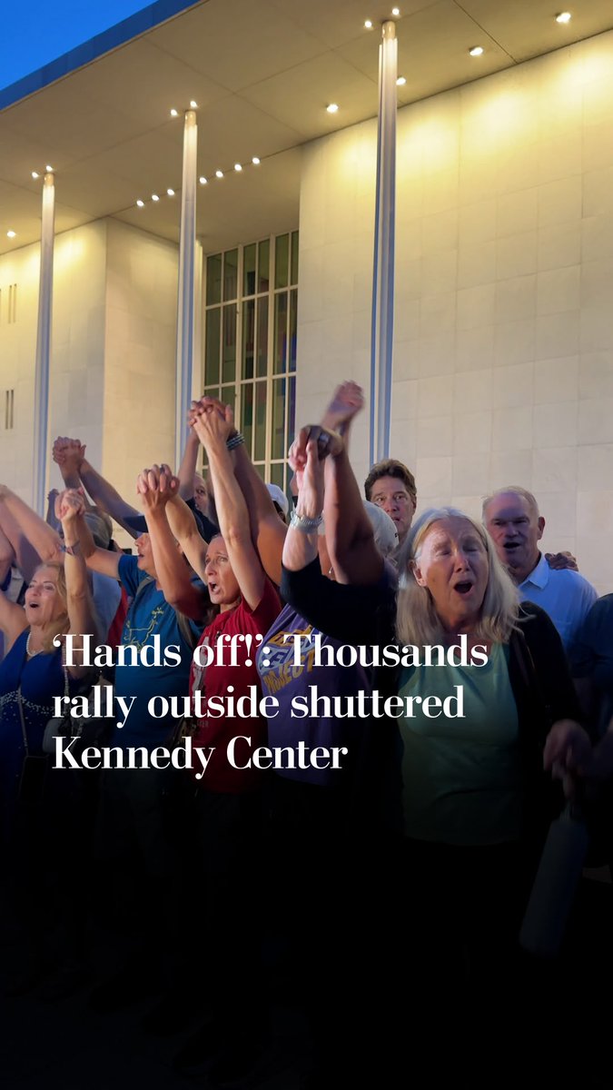 Thousands of supporters gathered outside the John F. Kennedy Center for the Performing Arts on the evening of Sept. 18, following the vote to close the center for at least two years for repairs. Read more at the link in our bio.