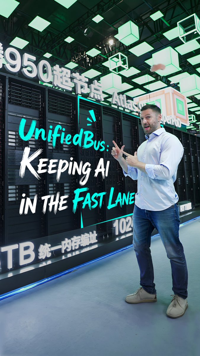 More chips doesn't always mean more AI power. When AI scales, the real traffic jam can be the connections between the chips. Meet Huawei UnifiedBus, helping thousands of compute units connect directly, cut out the detours, and keep data moving at ultra-low latency!