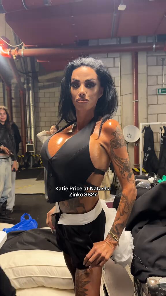 British reality star Katie Price shocks fans as she unveils her latest plastic surgery makeover at London Fashion Week. The TV star has admitted to undergoing dozens of surgeries over the years including 17 breast surgeries and 6 facelifts.