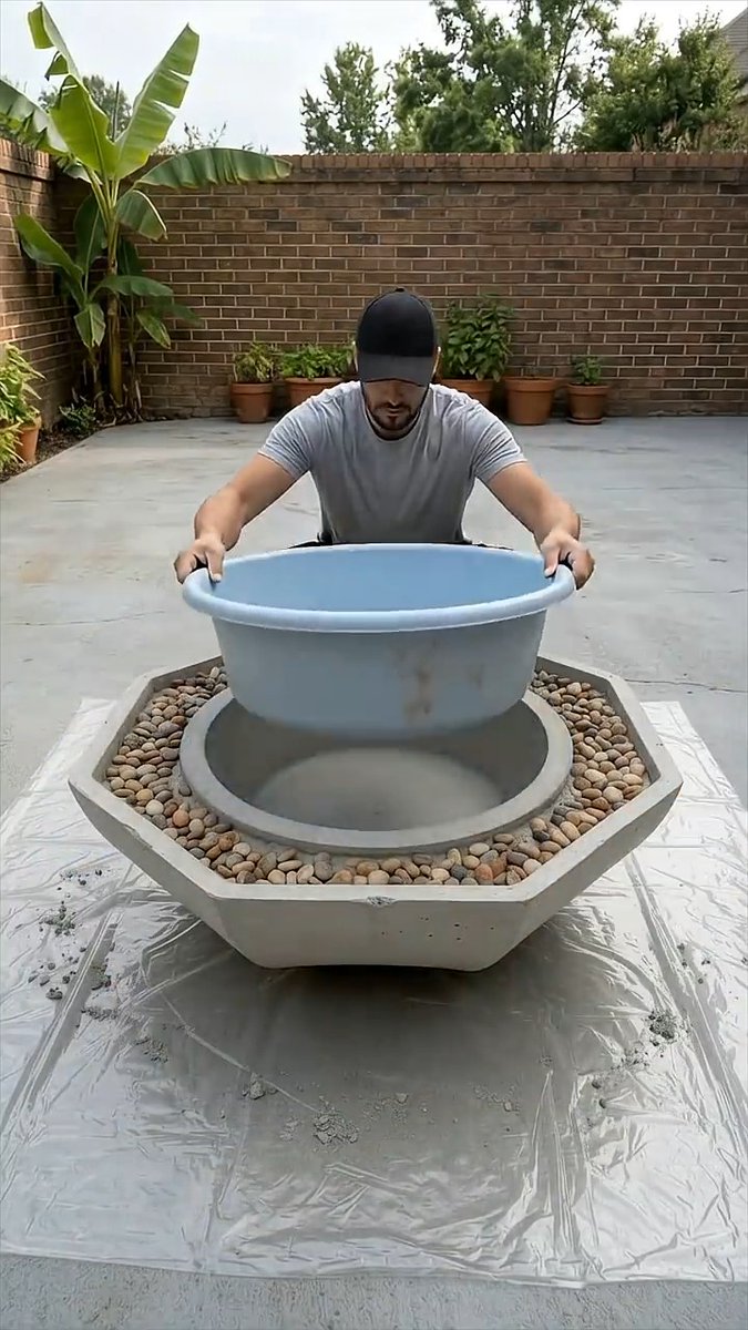Brilliant umbrella trick of making your own sink at home.