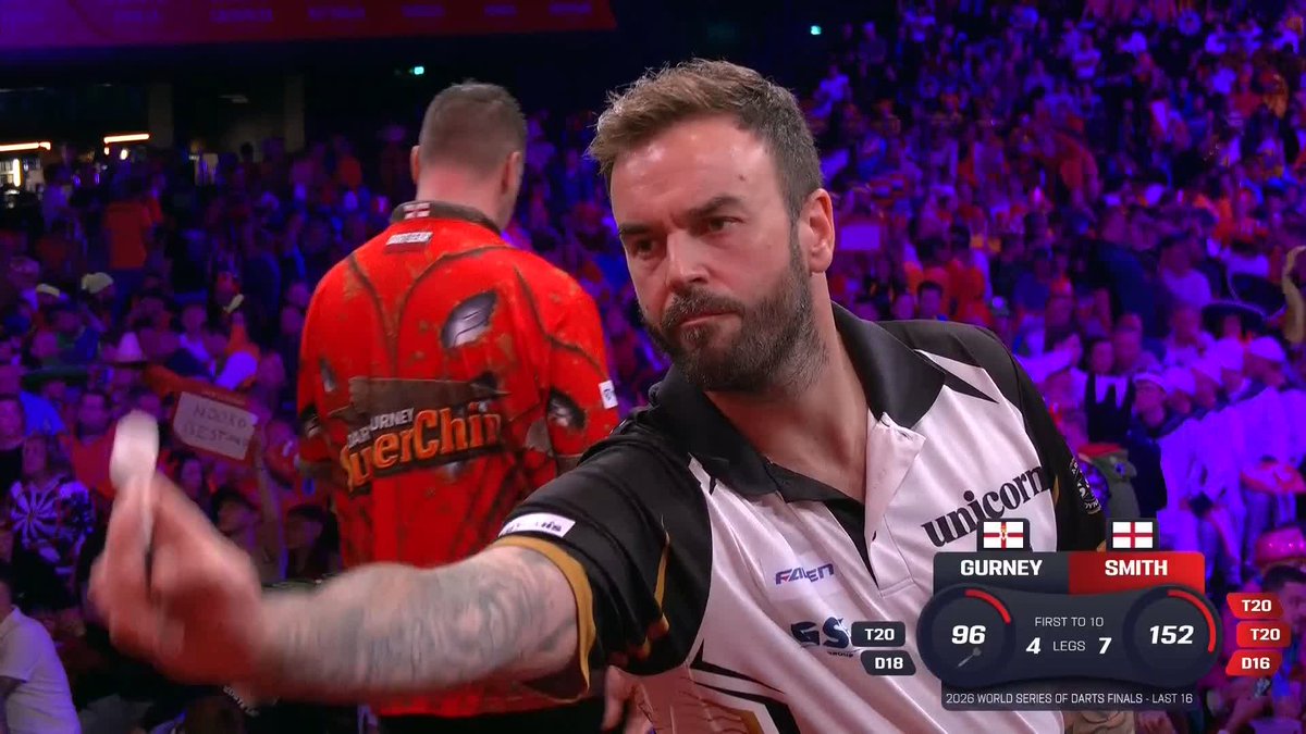 SMITH HITS THE FRONT! What a run for Ross Smith as he streaks away from Gurney with four straight legs to lead 8-4. 📺 #WSODFinals | R2