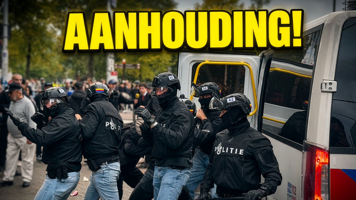 Aanhouding naar afloop van ontbonden demonstratie in Den Haag. #WijZijnHetVolk