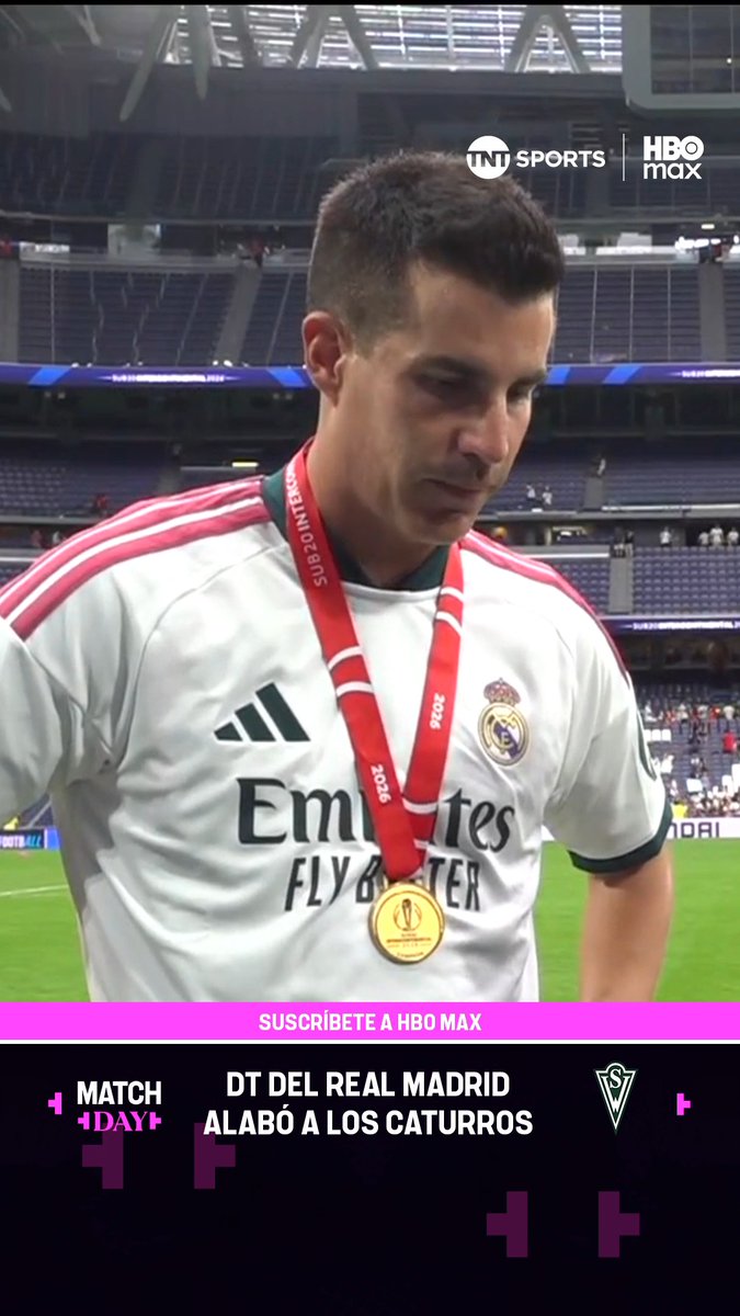 🗣🏆🇪🇸 Alabanzas tras el encuentro Álvaro López, entrenador del Real Madrid Sub-20, destacó lo que mostró Santiago Wanderers en el Bernabéu, donde Los Merengues se impusieron en la definición de la Copa Intercontinental Sub-20, y le ve mucho futuro al plantel Caturro de cara a los próximos desafíos de Los Porteños y #LaRoja. Disfruta lo mejor del fútbol chileno. Suscríbete a #TNTSportsenHBOMax 📲💻 Link en la BIO 📍