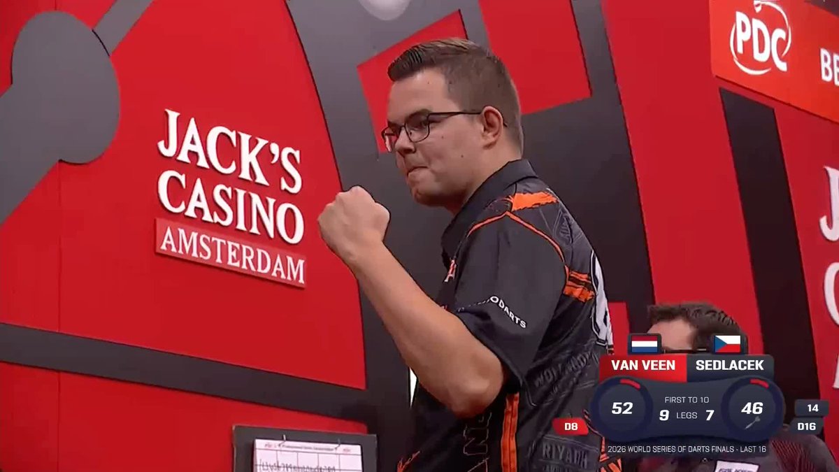 VAN VEEN WINS A BELTER! Gian van Veen defies a 103+ average from Karel Sedlacek in a fantastic contest 🔥 📺 #WSODFinals | R2