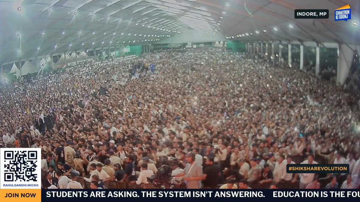 🚨 Modi-Modi chants at Chhatron Ki Goonj Rahul Gandhi called someone on stage to mock PM Modi Indore crowd: Modi... Modi...