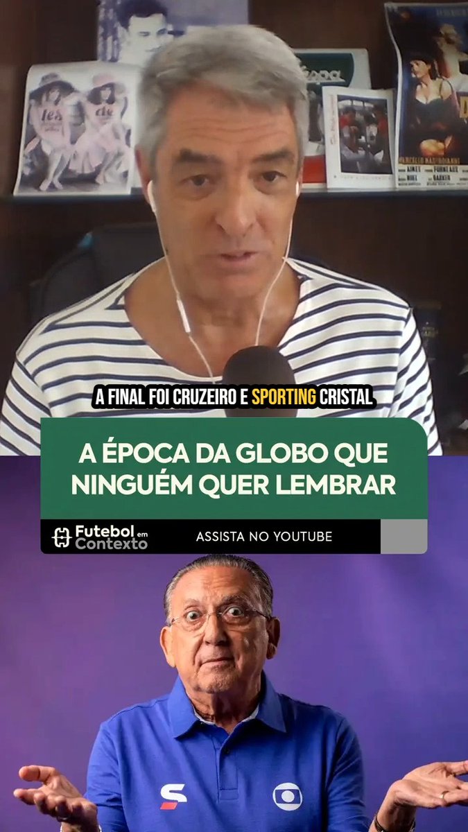 "1997 foi a primeira final de Libertadores que eu trabalhei. O jogo de ida, no Peru, só foi transmitido para BH. Eu não sabia. Estava fazendo boletins no rádio, ao vivo, e não tinha como ver o jogo. Rezei para nada acontecer. Uma final de Libertadores, menos de 30 anos atrás. Inacreditável. Em 2010 a Globo também não passou Internacional e Chivas Guadalajara para São Paulo, só vimos uns minutos. Em 2002, São Caetano e Olimpia foi dividido em praças com a final da Copa dos Campeões entre Paysandu e Cruzeiro. Essa era a Globo de antigamente, que as pessoas defendem. Não passava uma final para o Brasil inteiro. Impressionante." 🎙️ Tim Vickery e Allan Simon #FutebolEmContexto