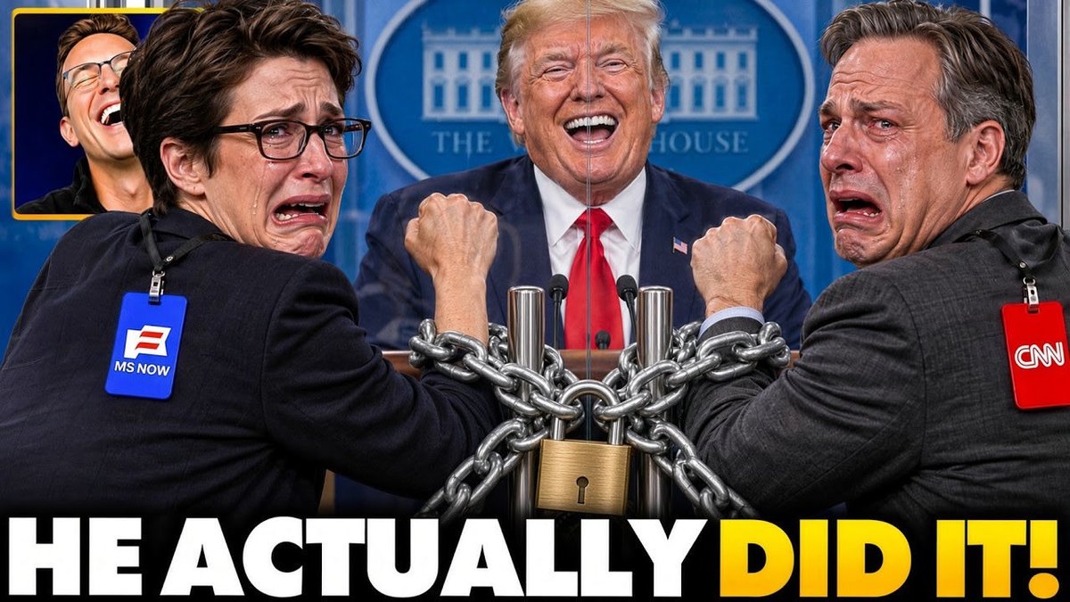 🚨CNN, MSNBC Gets THROWN OUT of White House as Reporters Scream and Cry On-Air Over Trump’s Fake News Ban They didn’t believe he’d actually do it until they scanned their badges and got denied. When Trump was banned from every social media platform, they cheered. Where was their love for Free Speech then? Going to the White House is a privilege, not a right. They’re still free to report on whatever they want, they just have to do it from somewhere else. The meltdowns are glorious 🤣