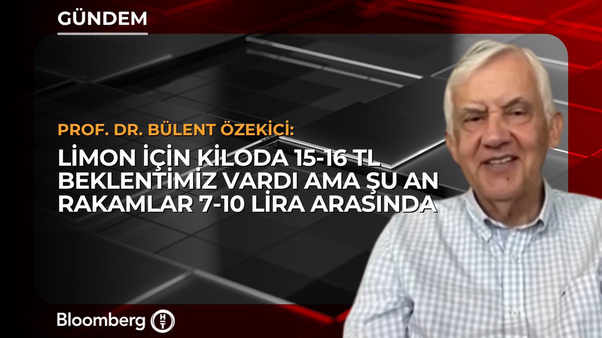 Adana Çiftçiler Birliği Başkan Yardımcısı Prof. Dr. Bülent Özekici: 📍 Limon için kiloda 15-16 TL beklentimiz vardı ama şu an rakamlar 7-10 TL arasında
