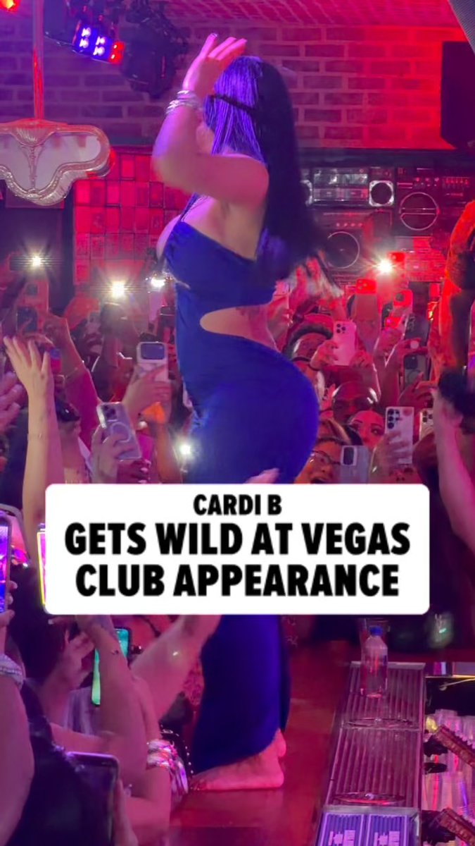 Cardi B brought the energy to Sin City! 💸🔥 ... getting wild on top of the bar, taking shots and dancing during a club appearance at On the Record Las Vegas (at Park MGM). 🎥: @jpasc24
