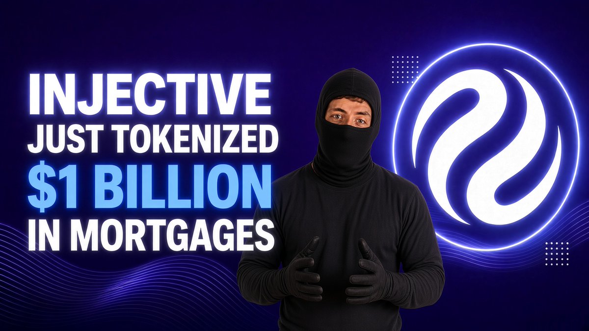 $INJ just tokenized $1 billion in mortgages. That SEC transfer agent head start? Here’s the proof it’s working. Remember when I said Injective got a head start on everyone with that SEC transfer agent thing? Well, here’s the proof it’s actually working. Over a billion dollars in real estate mortgages are now tokenized on $INJ. That’s not just them saying it, you can go and see it live right now on RWA xyz, an independent tracking site. That alone makes Injective one of the biggest chains out there for real-world assets. Here’s the bigger part. The company behind it, Pineapple Financial, says its plan is to eventually move its entire portfolio on-chain. That’s 29,000 mortgages, worth over $10 billion. If they pull that off, Injective goes right to the front of the whole tokenization race. Mortgage records are normally a nightmare, scattered across PDFs, emails, and a dozen different systems. This puts them on-chain as one clean, auditable record instead. So while everyone else is still talking about real-world assets, Injective’s quietly racking up real numbers