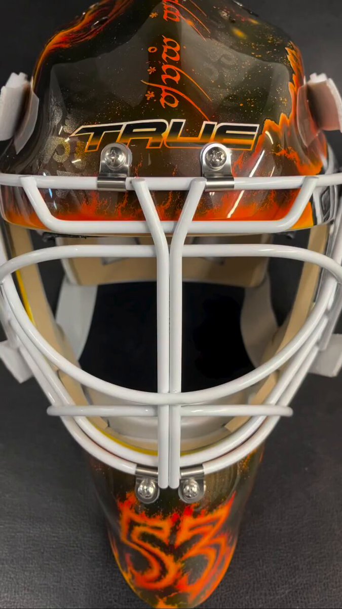 YOU SHALL NOT PASS (or score) One of the coolest masks we’ve ever seen! Lord of the Rings inspired too. Made for Joseph Woll 🔥 Nice job TRUE Hockey Pros Choice