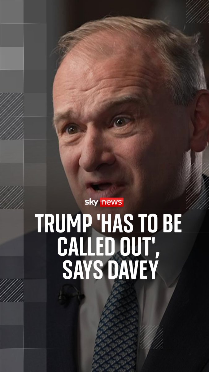 In an interview with Sky's guest presenter Kamal Ahmed, Liberal Democrat leader Ed Davey doubled down on his approach to US President Donald Trump. Watch the full interview on Sunday Morning with Kamal Ahmed from 8.30am
