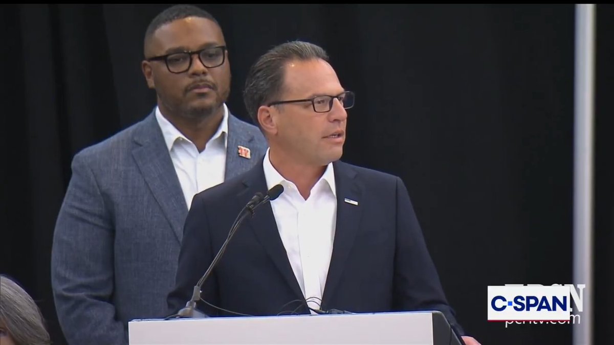 .Governor Josh Shapiro (D-PA) criticizes President Trump for the war in Iran, tariffs, a reduction in those receiving vaccines and other issues: "I think he can be defined in three words: chaos and cruelty and corruption."
