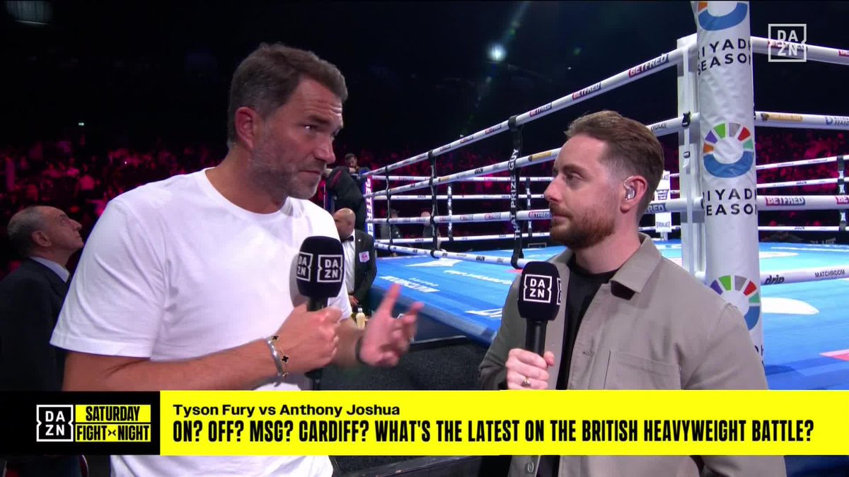Eddie Hearn with another Joshua/Fury update 👀 #HedgesBrown | Live NOW on DAZN ▪️