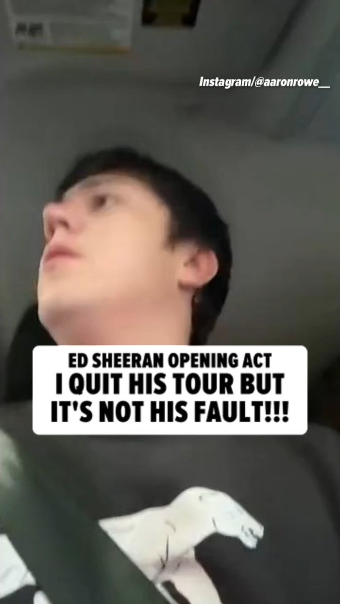 🚨 One of Ed Sheeran's opening acts Aaron Rowe is asking fans to pump the brakes on any hate toward the singer following Macklemore's exit ... even after Aaron himself quit Ed's tour. 👀 🎥 Instagram/aaronrowe___