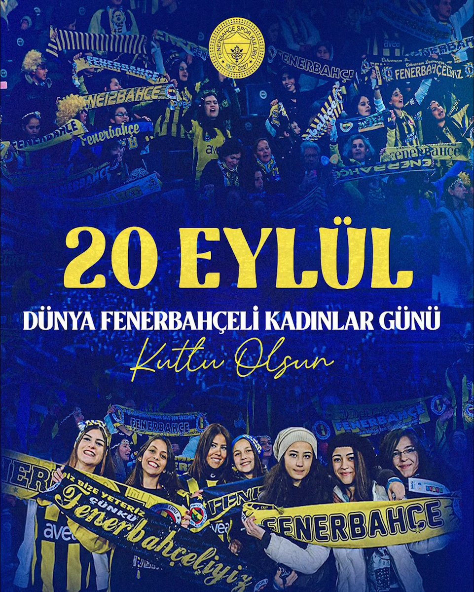 20 Eylül Dünya Fenerbahçeli Kadınlar Günü kutlu olsun! 20 Eylül 2011… Fenerbahçe tarihine yalnızca bir maç günü olarak değil, eşsiz bir bağlılığın ve sarsılmaz bir dayanışmanın simgesi olarak kazınan tarih. O gün, 41 bin 663 kadın ve çocuk taraftarımız, tribünlerimizi doldurarak Fenerbahçemize duydukları sevginin, inancın ve aidiyetin unutulmaz bir örneğini sergiledi. Aradan geçen 15 yılda o günün anlamı hiç değişmedi. Fenerbahçeli kadınların tarihimize bıraktığı bu eşsiz iz, bugün de Büyük Fenerbahçe Ailemizin birlik ve beraberliğinin en güçlü simgelerinden biri olmaya devam ediyor. Bu anlamlı günün 15. yıl dönümünde, tarihimize unutulmaz bir iz bırakan kadın ve çocuk taraftarlarımızı bir kez daha gururla anıyor; Fenerbahçemize sevgisi, emeği ve bağlılığıyla değer katan tüm kadınlarımızın 20 Eylül Dünya Fenerbahçeli Kadınlar Günü’nü kutluyoruz. İyi ki varsınız, iyi ki Fenerbahçelisiniz! Fenerbahçe Spor Kulübü