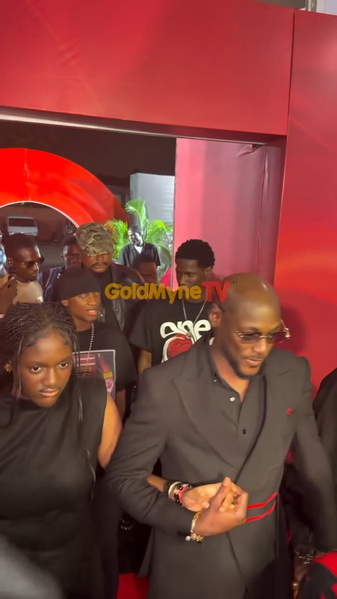 2Face Idibia steps out with his children at his ongoing birthday dinner and album listening party in Lagos.