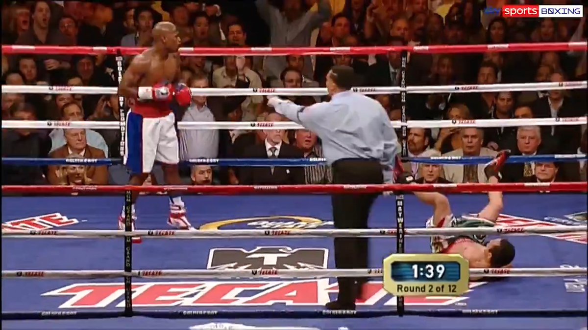 17 years ago today September 19, 2009, at the MGM Grand in Las Vegas Floyd came off a 21-month layoff and made the #2 pound-for-pound fighter in the world look completely out of answers. The fight was supposed to be 144. Floyd came in at 146 and paid Marquez $600k out of his purse. Marquez, who had never fought above 135, came in at 142. He dropped him with a counter left hook in the 2nd. Scores: 120-107, 119-108, 118-109. CompuBox: 290-69. Floyd landed more jabs (185) than Marquez landed punches the entire night. That’s what happens when elite defense, timing, and distance leave a great fighter with nothing to solve. Marquez is an all-time legend. Floyd made him look like he didn’t belong. #BoxingHistory #Boxing