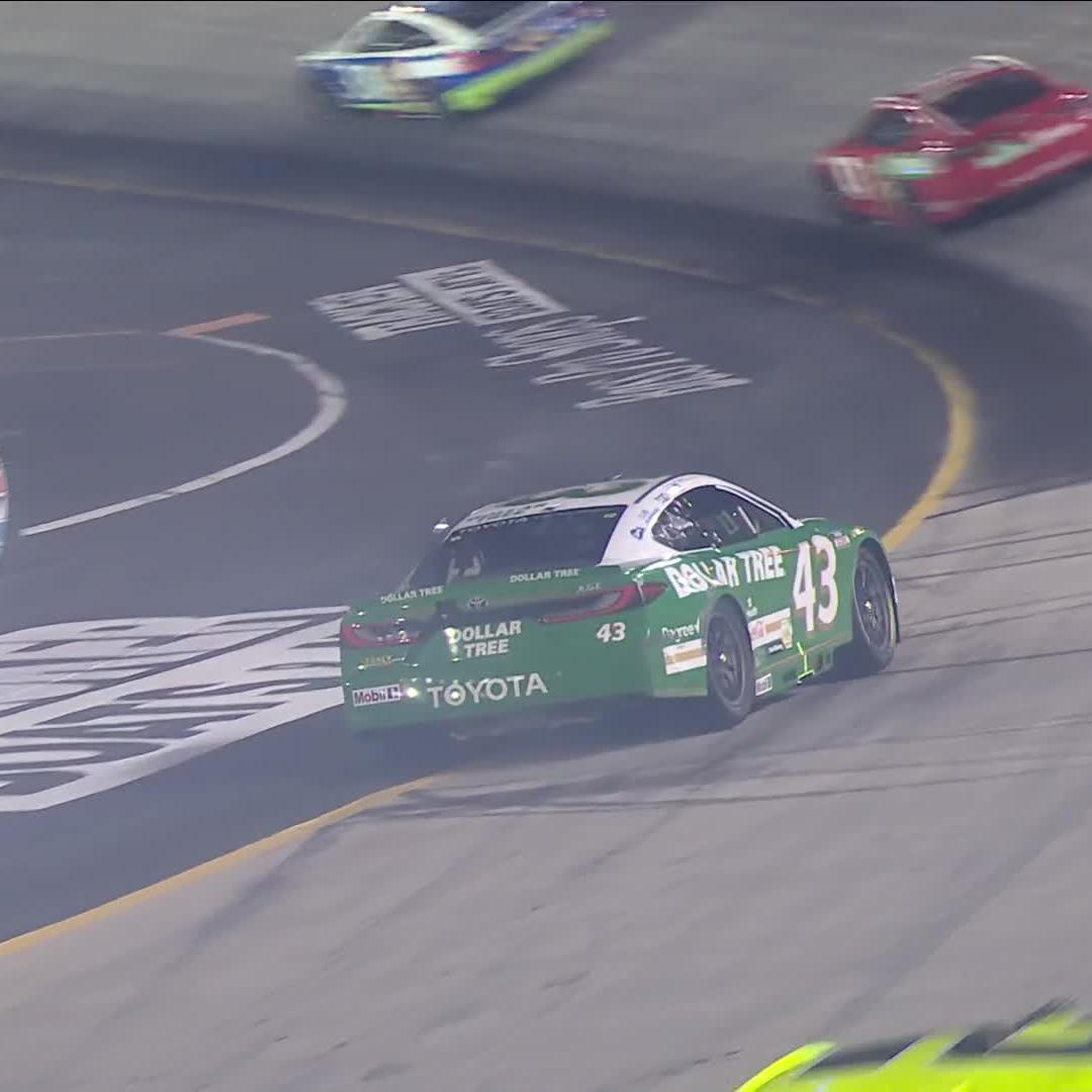 There's trouble for Erik Jones! The No. 43 Toyota spins off of Turn 4.