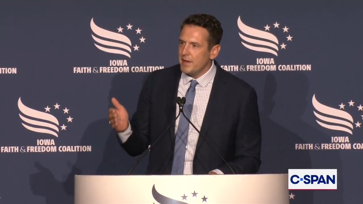 Iowa gov. candidate Zach Lahn (R-IA) on a "never been said before" idea on government and religion: "You all have so much value, that you're created in the image of God... and it is so valuable that even the government must bow to you. That has never been heard of, ever."