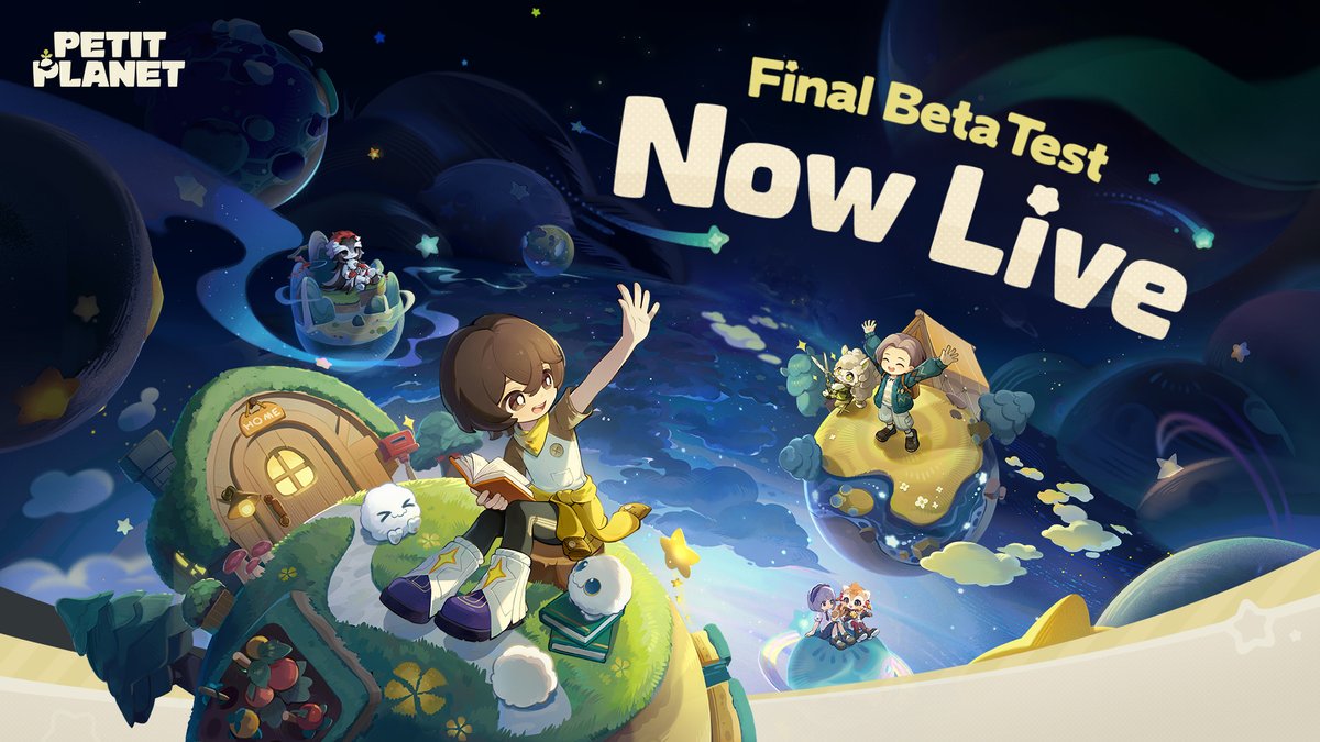 Petit Planet: Final Beta Test is now live. Let's set sail for the Starsea together! To players who have already received test access, thank you for your patience! Please refer to the login time shown on your test access page. The end time will be announced separately. Please keep an eye on official announcements for further updates. #FinalBetaTest #PetitPlanet