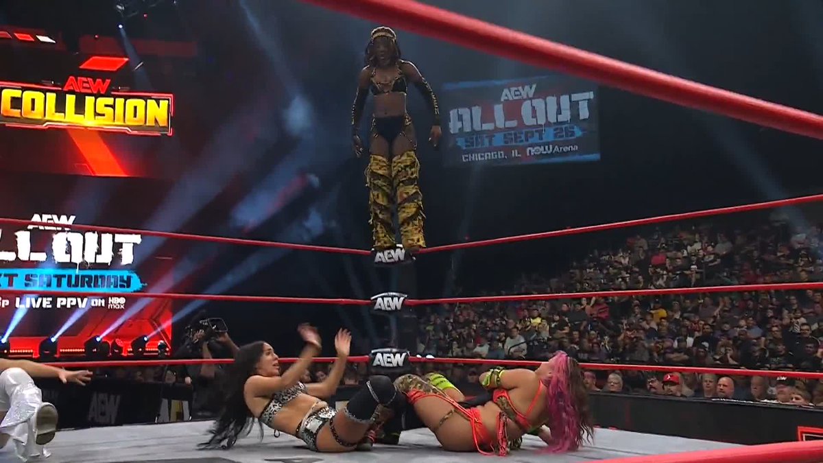 A figure-four, a stomp, AND Off With Her Head? It's academic from there! Watch #AEWCollision LIVE NATIONWIDE on TNT & HBO Max