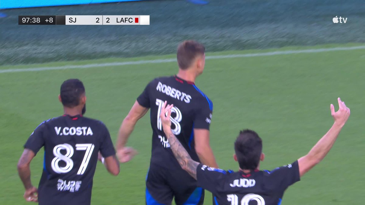 90'+8' LONG-RANGE EQUALIZER FROM THE CENTER BACK 🤯 Reid Roberts poaches a point for San Jose Earthquakes at the death! 💥