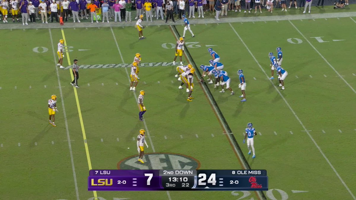 Trinidad Chambliss throws his first INT of the night vs. LSU 👀